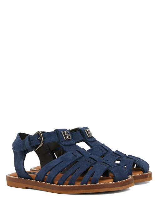 Mavi Erkek Çocuk Deri Sandalet - Görsel 3