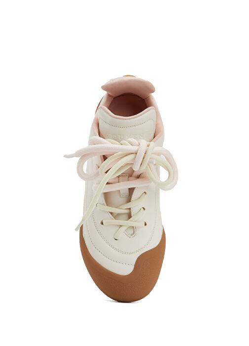 Beyaz Taban Detaylı Kadın Deri Sneaker - Görsel 5