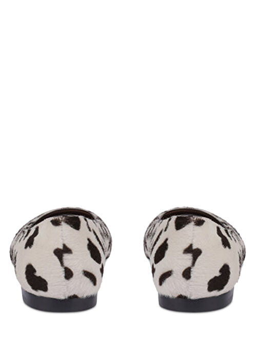 Beyaz Kahverengi Desenli Deri Babet - Görsel 5