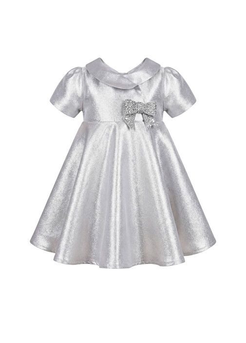 silver infant dress Ballerina Flower Girl Dress - Silver