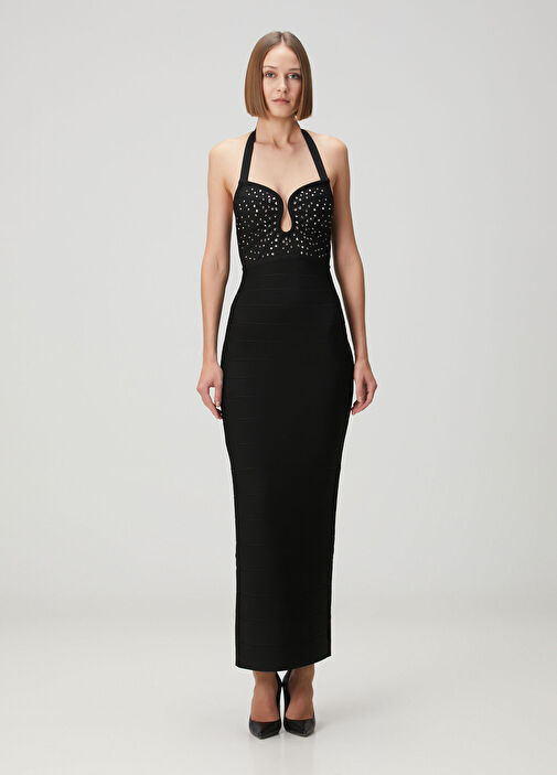 long black dress with belt Black Maxi Dress With Belt