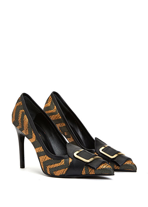 George Hogg George Hogg Bej Siyah Siyah Bej Zikzak Desenli Deri Stiletto Beymen'de! Bej Siyah - 3. görsel