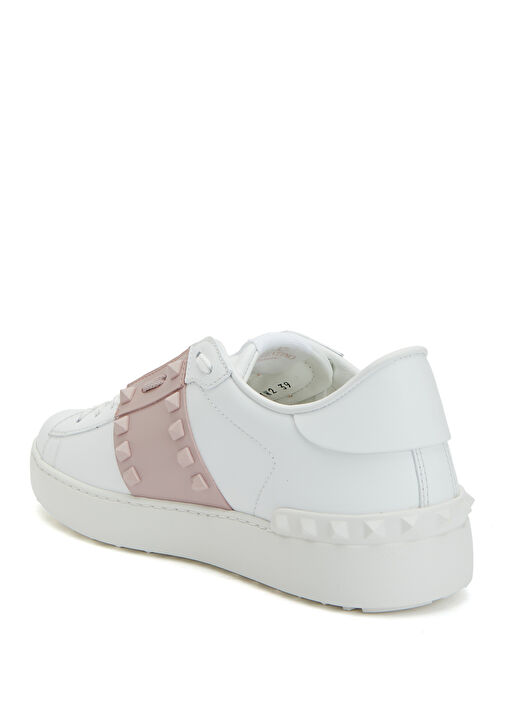 Valentino Garavani Valentino Garavani Pembe Beyaz Rockstud Open Beyaz Pembe Kadın Deri Sneaker | Beymen Pembe Beyaz - 4. görsel