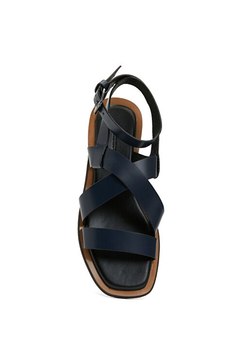 Lacivert Kadın Deri Sandalet - Görsel 5