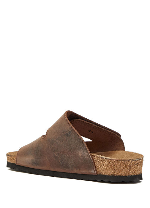 Beymen Club Koyu Kahverengi Beymen Club Deri Erkek Terlik