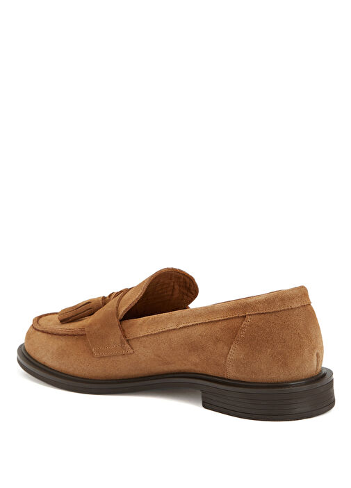 Tütün Püskül Detaylı Kadın Deri Loafer - Görsel 4