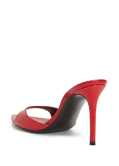 Bordo Desenli Kadın Deri Terlik - Görsel 4