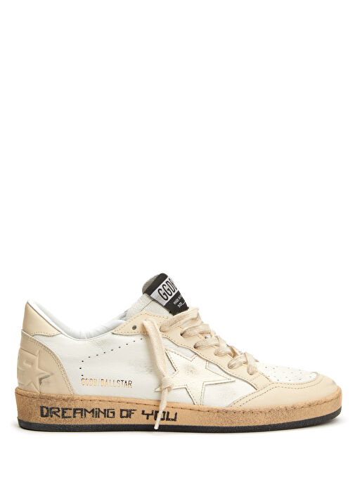 Ballstar Krem Kadın Deri Sneaker - Görsel 2