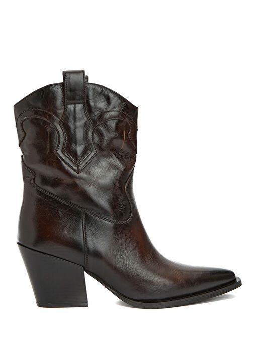 Kahverengi Kadın Deri Bot - Görsel 2