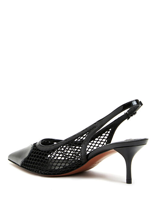 Siyah Deri Topuklu Ayakkabı - Görsel 4