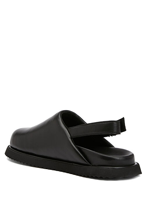 Siyah Logo Tokalı Kadın Deri Sabo - Görsel 4