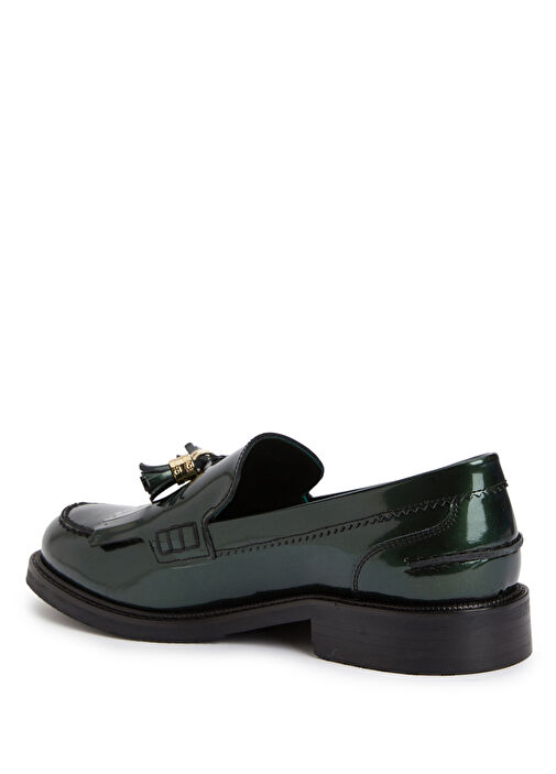 Yeşil Püskül Detaylı Kadın Rugan Loafer - Görsel 4