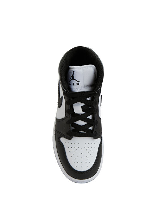 Air Jordan 1 Mid Beyaz Çocuk Deri Sneaker - Görsel 5
