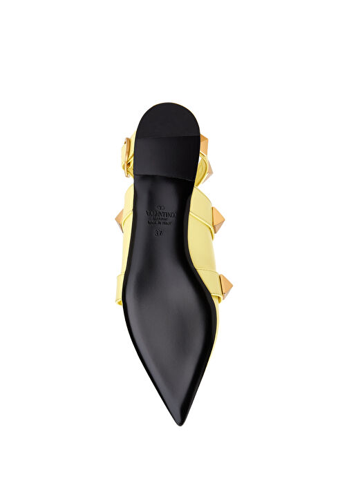 Roman Stud Sarı Kadın Deri Sandalet - Görsel 6