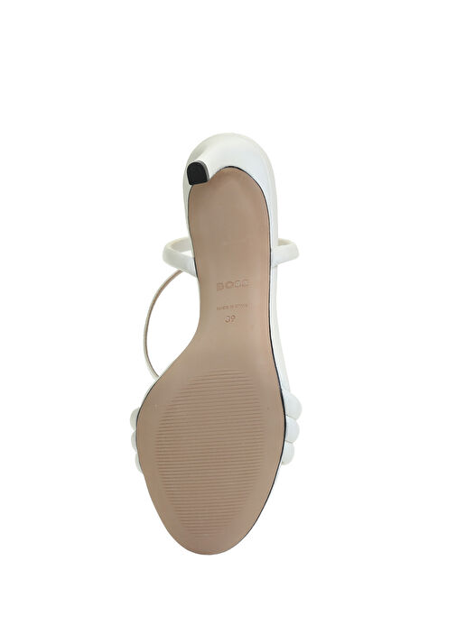 Beyaz Kadın Deri Sandalet - Görsel 5