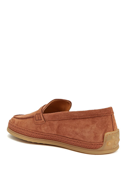 Taba Logo Detaylı Kadın Süet Loafer - Görsel 4