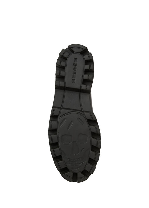 Siyah Erkek Logolu Kadın Deri Ayakkabı - Görsel 6