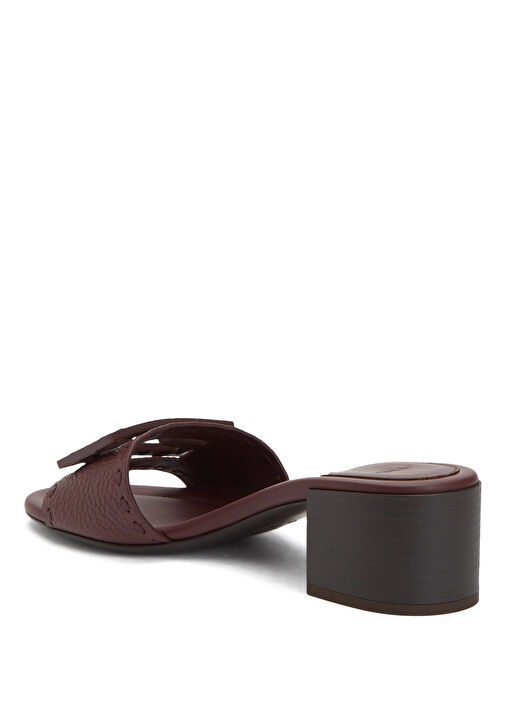 Baguette Bordo Kadın Deri Terlik - Görsel 4