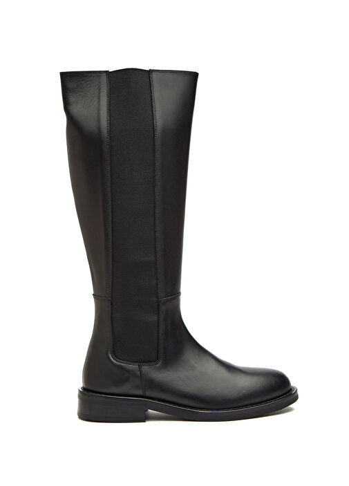 Siyah Fermuarlı Kadın Deri Çizme - Görsel 2