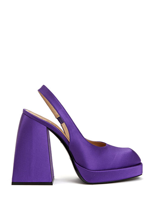 Mor Dokulu Topuklu Ayakkabı - Görsel 2