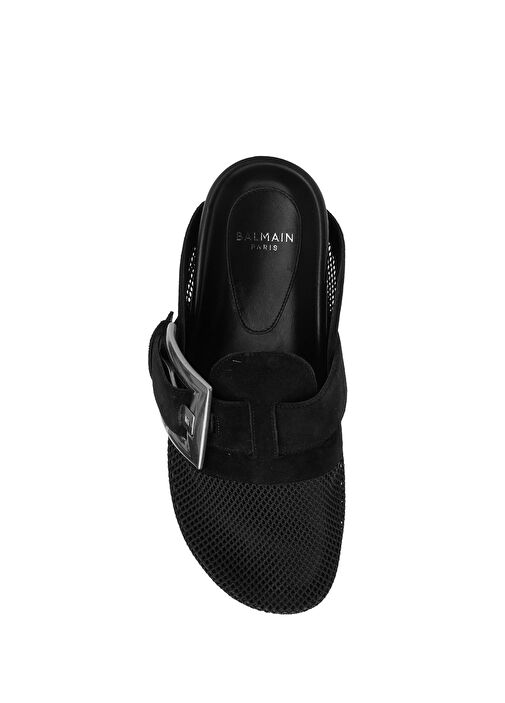 Siyah Logo Tokalı Kadın Terlik - Görsel 5