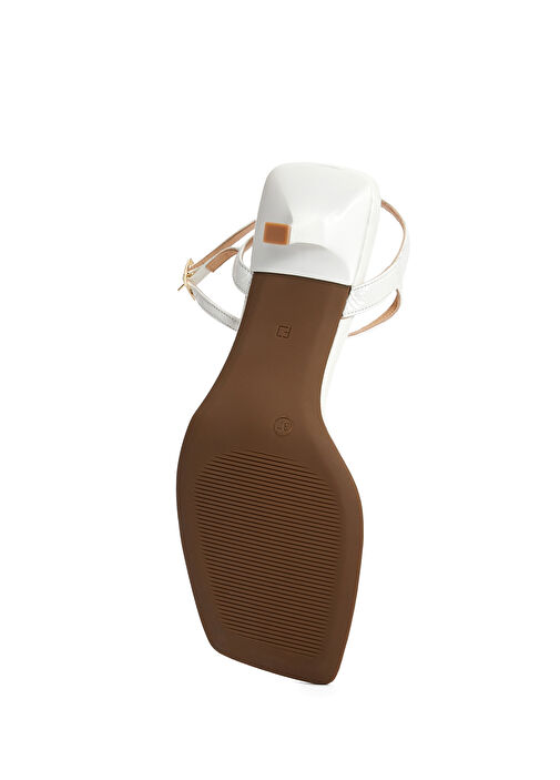 Ekru Kadın Deri Sandalet - Görsel 6