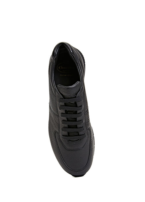 Siyah Erkek Deri Sneaker - Görsel 5