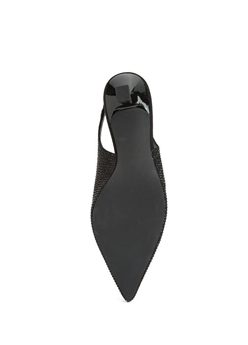 Siyah Taşlı Topuklu Ayakkabı - Görsel 6