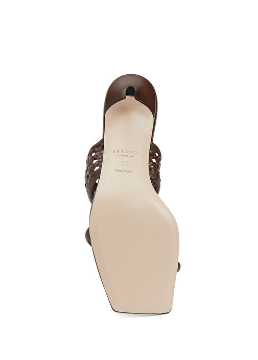 Kahverengi Kadın Deri Terlik - Görsel 6