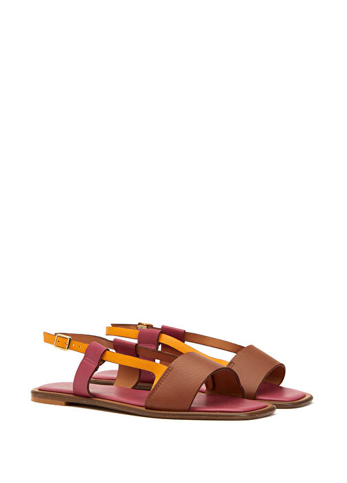 Divarese Divarese Pembe Sari Sarı Pembe Kadın Deri Sandalet Beymen'de! Pembe Sari - 3. görsel