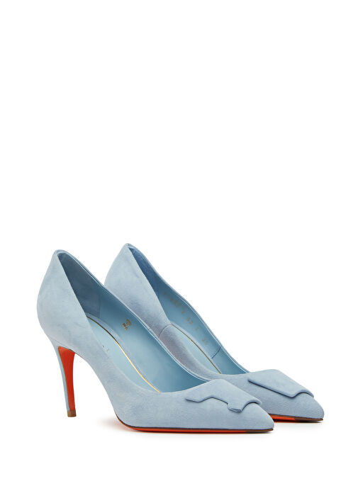 Mavi Süet Stiletto - Görsel 2