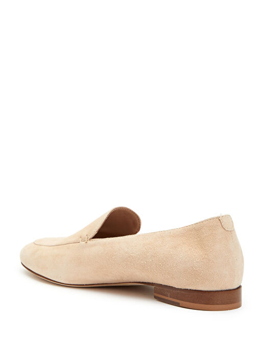 Bej Logolu Kadın Deri Loafer - Görsel 4