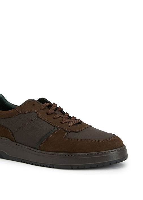 Kahverengi Erkek Deri Sneaker - Görsel 7