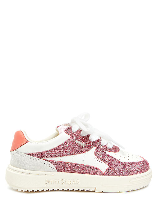 Pembe Beyaz Kız Çocuk Deri Sneaker - Görsel 2