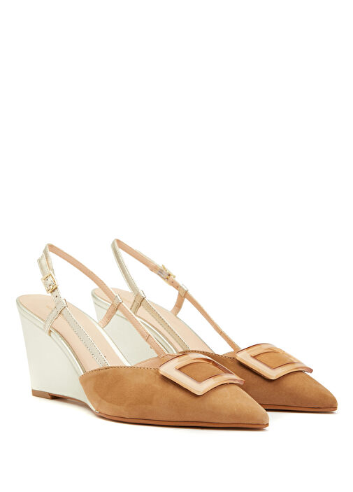 Taba Süet Topuklu Ayakkabı - Görsel 3