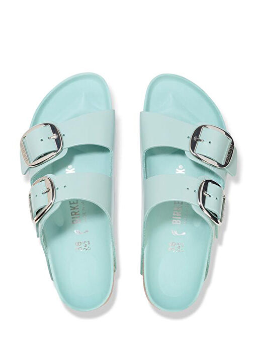 Arizona Big Buckle Su Yeşili Kadın Deri Terlik - Görsel 5