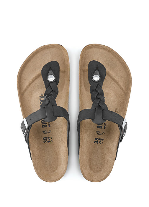 Gizeh Leoi Braided Siyah Kadın Terlik - Görsel 5