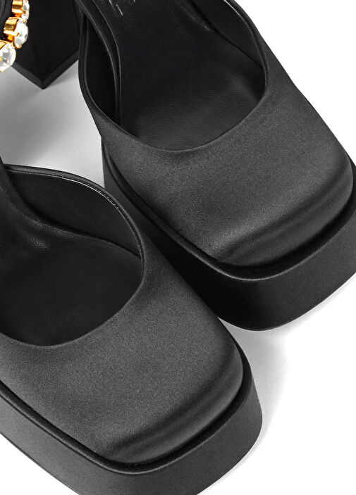 Siyah Medusa Detaylı Topuklu Ayakkabı - Görsel 4