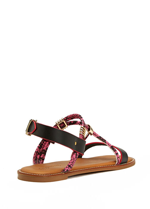 Divarese Divarese Pembe Siyah Siyah Pembe Kadın Deri Sandalet Sandalet & Terlik | Beymen Pembe Siyah - 4. görsel