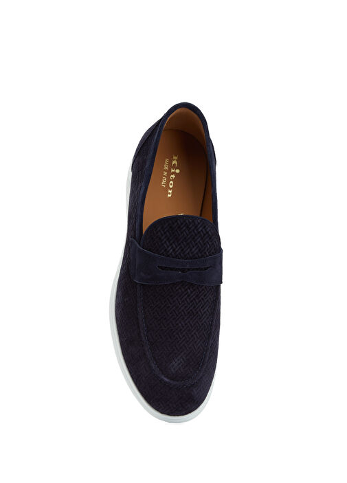 Kiton Kiton Mavi Lacivert Desenli Erkek Süet Loafer | Beymen Mavi - 5. görsel