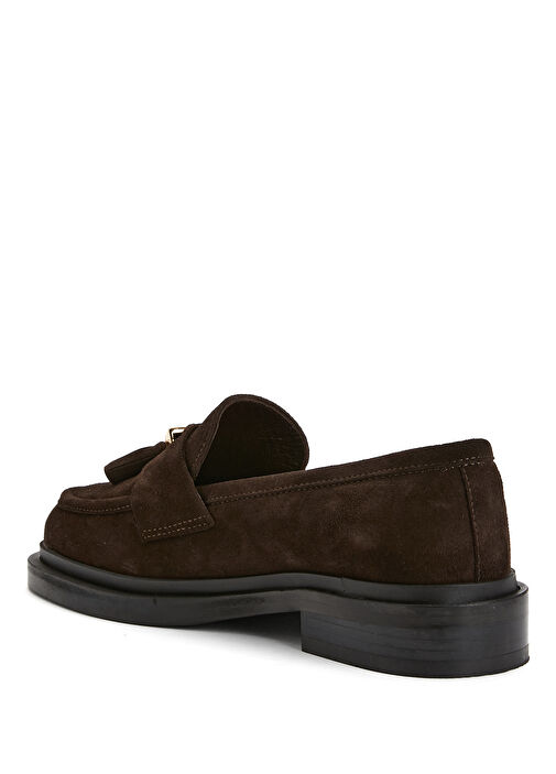 Kahverengi Kadın Süet Loafer - Görsel 4