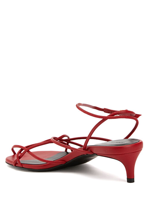 Loulou Kırmızı Kadın Deri Sandalet - Görsel 4