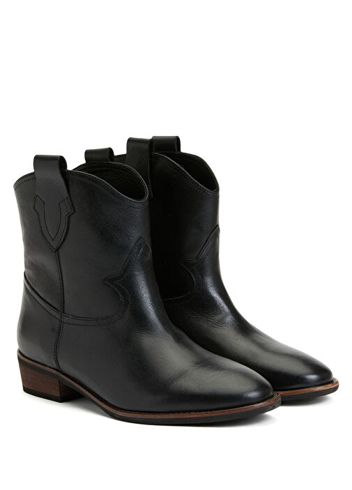 Divarese Divarese Siyah Kadın Deri Western Bot | Beymen Siyah - 3. görsel