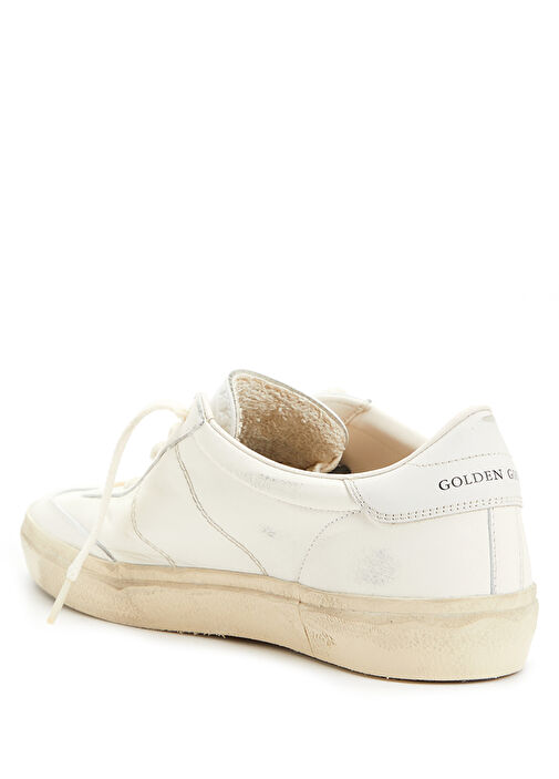 Beyaz Logolu Kadın Deri Sneaker - Görsel 4