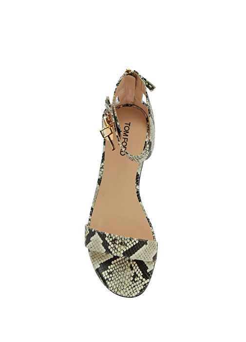 Desenli Kadın Deri Sandalet - Görsel 5