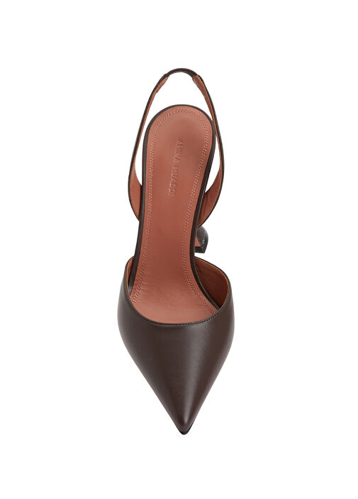 Holli Kahverengi Deri Topuklu Ayakkabı - Görsel 5