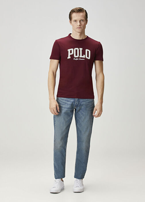 Polo Ralph Lauren 半袖Tシャツ ボルドー Polo Ralph Lauren - Kırmızı Logo Baskılı Jersey T-shirt - Kırmızı