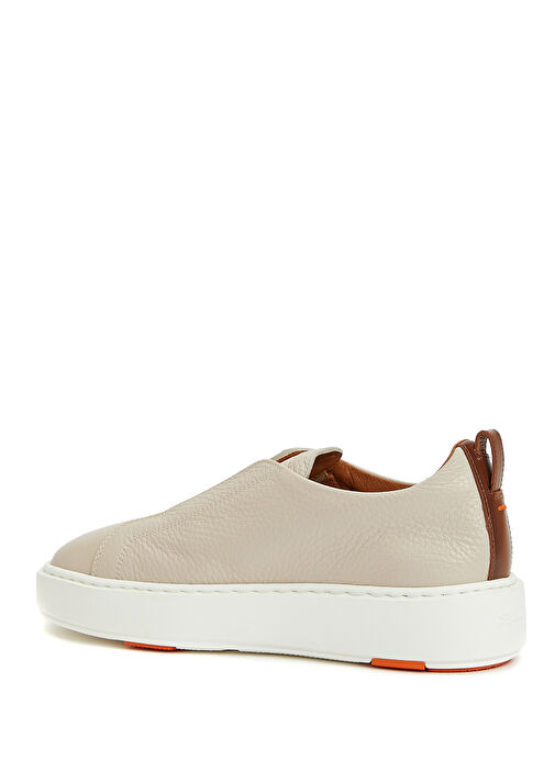 Beyaz Kadın Deri Sneaker - Görsel 4