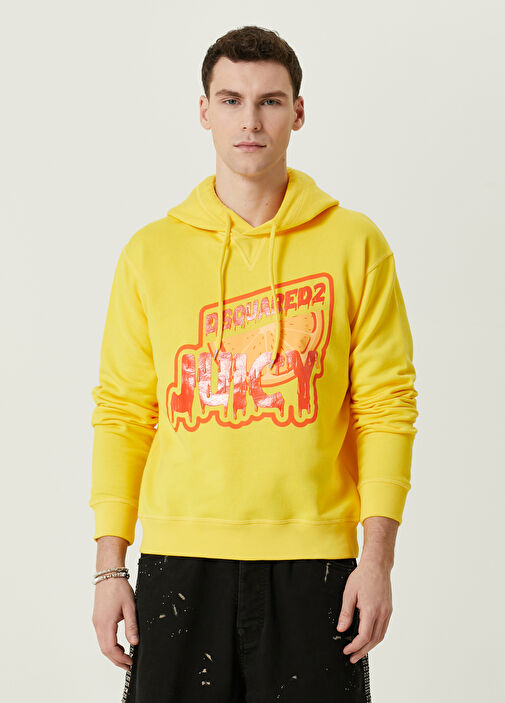 Yellow Dsquared2 Yellow Men Cool Fit Juicy Sar Kapu onlu Sweatshirt 1420366 Beymen