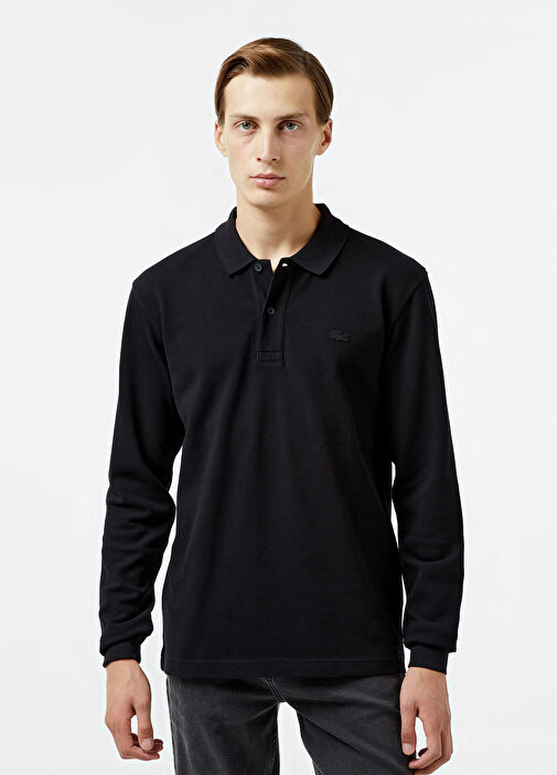 Lacoste Siyah-031 Erkek Siyah Relaxed Fit Uzun Kollu Erkek Polo T